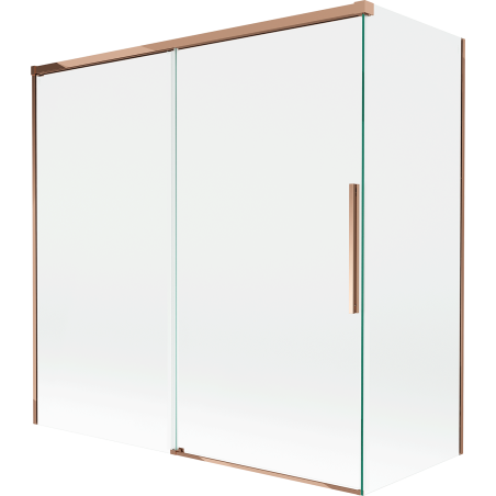 Mexen Rox 2-jų durų stumdomas dušo užuolaidų skyrelis 160 + 70 x 150 cm, permatomas, rožinio aukso - 8C9-160-070-60-00
