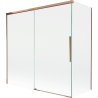Mexen Rox dvigubas dviejų elementų stumdomas dušo ekranas 160 + 70 x 150 cm, skaidrus, rožinis auksas - 8C9-160-070-60-00