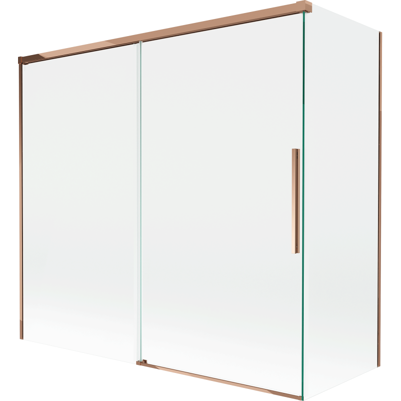 Mexen Rox dviejų dalių stumdomas dušas 170 + 70 x 150 cm, skaidrus, rožinis auksas - 8C9-170-070-60-00