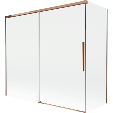 Mexen Rox dviejų dalių stumdomas dušas 170 + 70 x 150 cm, skaidrus, rožinis auksas - 8C9-170-070-60-00