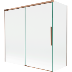 Mexen Rox dviejų dalių stumdomas dušo ekrano plokštės komplektas 160 + 80 x 150 cm, skaidri, rausvas auksas - 8C9-160-080-60-00