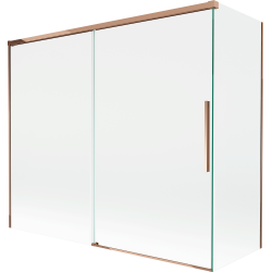 Mexen Rox vonios ekrano 2-durų slankiojančios dalys 180 + 80 x 150 cm, permatomas, rožinis auksas - 8C9-180-080-60-00