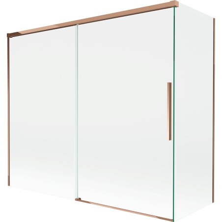 Mexen Rox dviejų dalių ištraukiama dušo sienelė 180 + 80 x 150 cm, skaidri, rožinis auksas - 8C9-180-080-60-00
