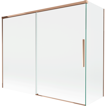 Mexen Rox dvigubas slankus dušo ekranas 190 + 80 x 150 cm, skaidrus, rožinis auksas - 8C9-190-080-60-00