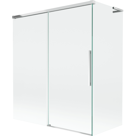 Mexen Rox L vonios sienelė dviem kilnojamiiais sparnais 140 + 70 x 150 cm, skaidri, chromuota - 8C9L-140-070-01-00