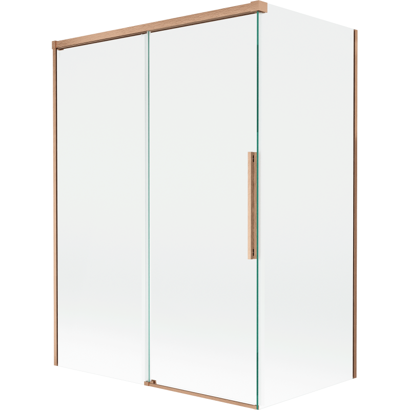 Mexen Rox dvigubas stumdomas dušo ekranas 120 + 70 x 150 cm, skaidrus, šlifuotas varis - 8C9-120-070-65-00