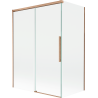 Mexen Rox dvigubas stumdomas dušo ekranas 120 + 70 x 150 cm, skaidrus, šlifuotas varis - 8C9-120-070-65-00