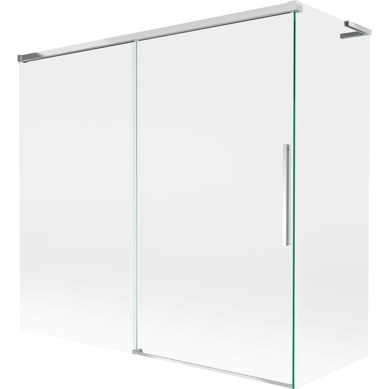 Mexen Rox L vonios ekranas, 2-jų dalių stumdomas 170 + 70 x 150 cm, skaidrus, chromas - 8C9L-170-070-01-00