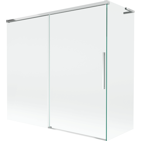 Mexen Rox L vonios ekranas, 2-jų dalių stumdomas 170 + 70 x 150 cm, skaidrus, chromas - 8C9L-170-070-01-00