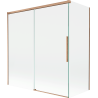 Mexen Rox vonios sienelė 2 dalių stumdomos 150 + 70 x 150 cm, skaidri, šepečiuoti vario spalvos - 8C9-150-070-65-00