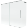 Mexen Rox L vonios pertvara su 2 slankiojančiais sparnais 170 + 80 x 150 cm, skaidrus, chromas - 8C9L-170-080-01-00