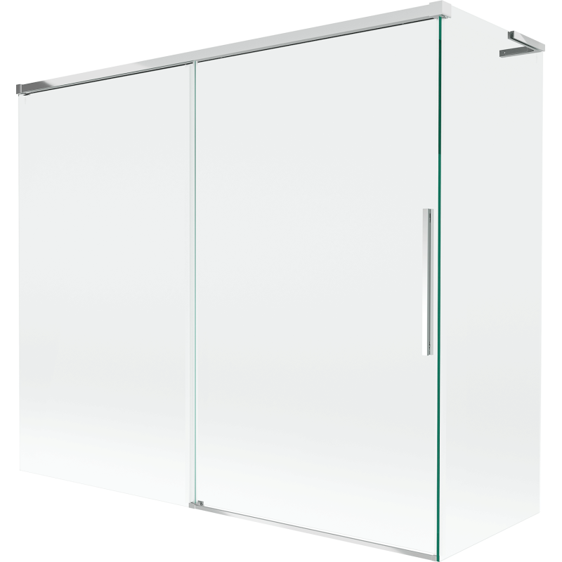 Mexen Rox L dviejų dalių pastumiama vonios širma 180 + 80 x 150 cm, skaidri, chromuota - 8C9L-180-080-01-00