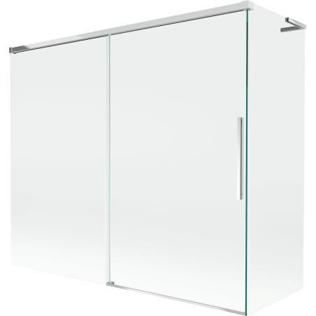 Mexen Rox L dviejų dalių pastumiama vonios širma 180 + 80 x 150 cm, skaidri, chromuota - 8C9L-180-080-01-00