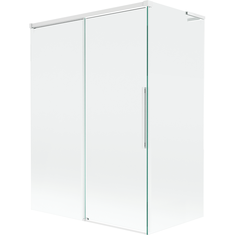 Mexen Rox L vonios užuolaidų 2-durų stumdomas 120 + 70 x 150 cm, skaidrus, baltas - 8C9L-120-070-20-00