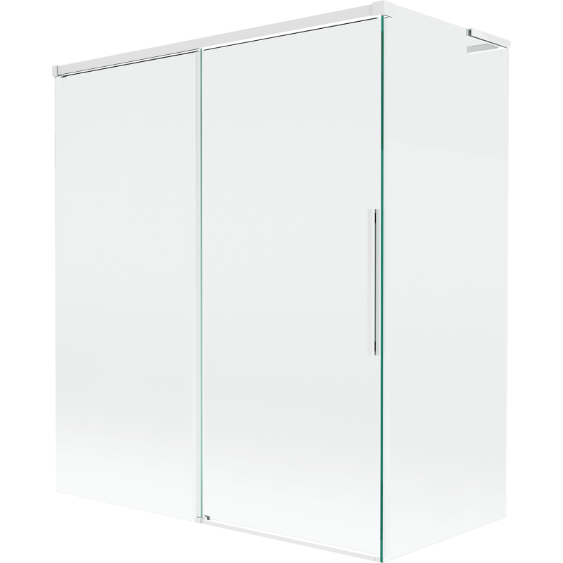 Mexen Rox L vonios durų pertvara su 2 stumiamais sparnais 140 + 70 x 150 cm, permatoma, balta - 8C9L-140-070-20-00