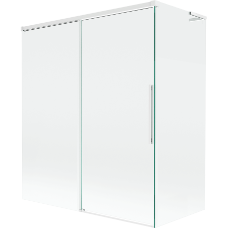 Mexen Rox L vonios durų pertvara su 2 stumiamais sparnais 140 + 70 x 150 cm, permatoma, balta - 8C9L-140-070-20-00