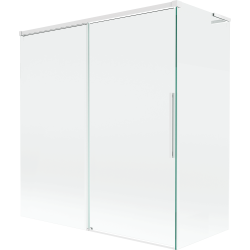 Mexen Rox L vonios ekrano dviejų dalių slankiojantis 150 + 70 x 150 cm, skaidrus, baltas - 8C9L-150-070-20-00