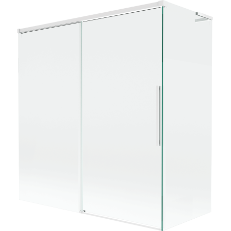 Mexen Rox L vonios ekranas, 2-dalių stumdomas 150 + 70 x 150 cm, skaidrus, baltas - 8C9L-150-070-20-00