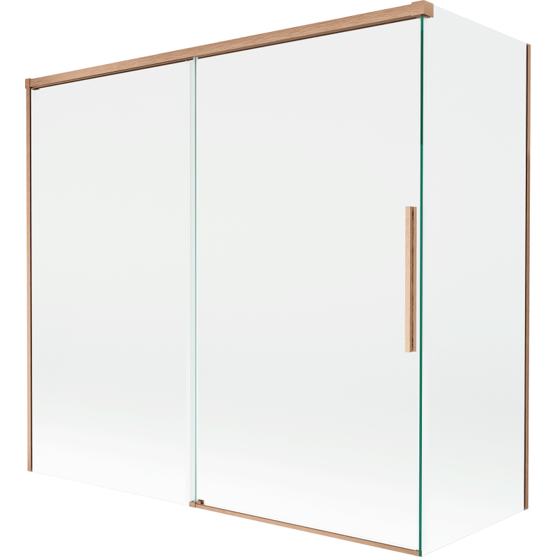 Mexen Rox dušo siena 2-dalių stumdomoji 170 + 80 x 150 cm, skaidri, šepečio varis - 8C9-170-080-65-00