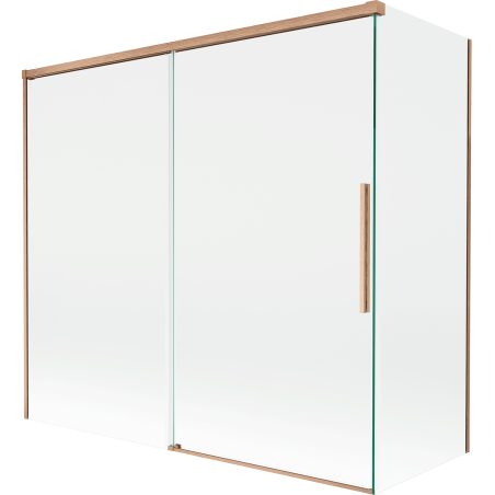 Mexen Rox dušo siena 2-dalių stumdomoji 170 + 80 x 150 cm, skaidri, šepečio varis - 8C9-170-080-65-00