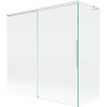Mexen Rox L dušo užuolaida 2 durų slankiojama 160 + 75 x 150 cm, skaidri, balta - 8C9L-160-075-20-00