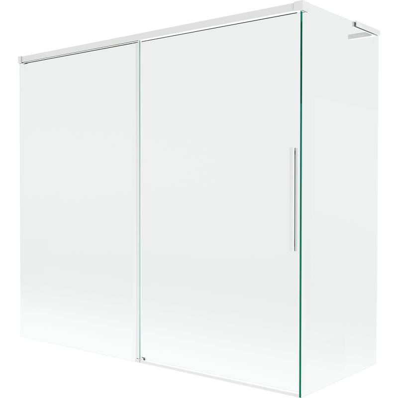 Mexen Rox L dviejų dalių stumdomas vonios ekrano komplektas 170 + 75 x 150 cm, skaidrus, baltas - 8C9L-170-075-20-00