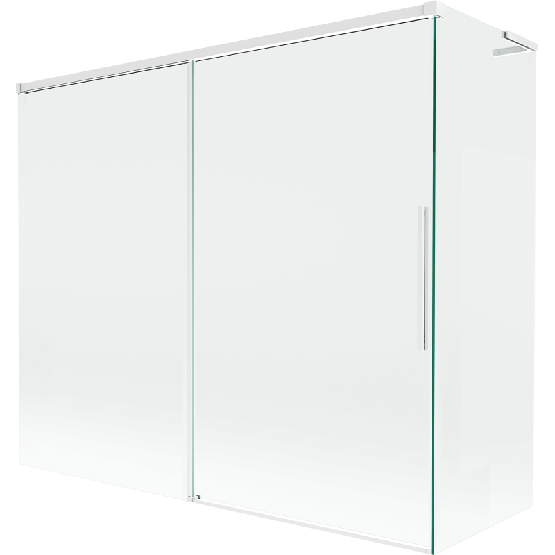 Mexen Rox L vonios ekrano 2 varstomi durys 180 + 80 x 150 cm, skaidrus, baltas - 8C9L-180-080-20-00