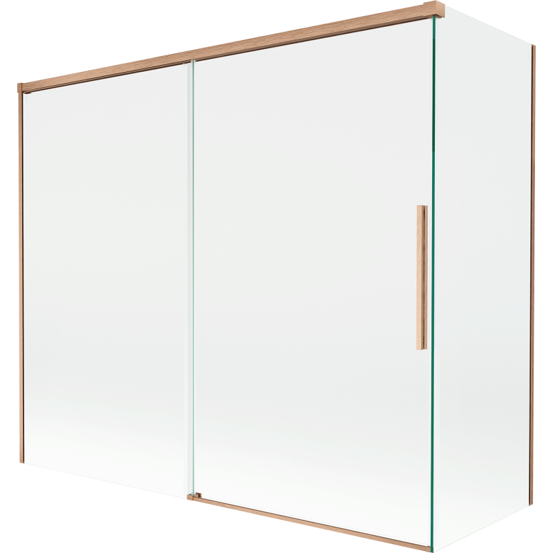 Mexen Rox vonios pertvara 2 dalių stumdoma 180 + 80 x 150 cm, skaidri, valcuota varis - 8C9-180-080-65-00