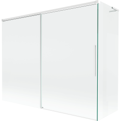 Mexen Rox L stumdomas vonios ekranas 2-duris 190 + 90 x 150 cm, skaidrus, baltas - 8C9L-190-090-20-00