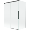 Mexen Rox dvivėrė slystanti vonios pertvara 120 + 70 x 150 cm, permatoma, šepetėliu brėžinė ginklo pilka - 8C9-120-070-66-00