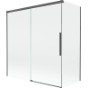 Mexen Rox dvisparnė stumdomoji dušo sienelė 150 + 70 x 150 cm, skaidri, šlifuota pilka - 8C9-150-070-66-00