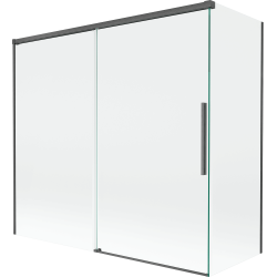 Mexen Rox dvigubas varstomas dušo ekranas 170 + 70 x 150 cm, skaidrus, šautuvų pilka matinė - 8C9-170-070-66-00