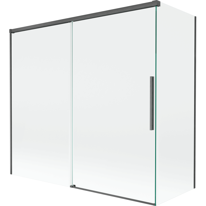 Mexen Rox vonios ekranas 2 durų slankiojančios 170 + 75 x 150 cm, skaidrus, šešėlio pilka šlifuota - 8C9-170-075-66-00