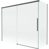 Mexen Rox dviejų dalių slankus dušo sienelė 180 + 80 x 150 cm, permatoma, šlifuota pilka - 8C9-180-080-66-00