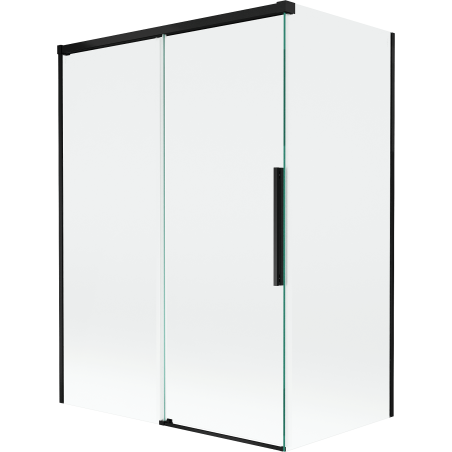 Mexen Rox 2-jų dalių stumdomas dušo ekranas 120 + 70 x 150 cm, skaidrus, juodas - 8C9-120-070-70-00
