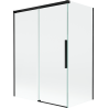 Mexen Rox 2-jų dalių stumdomas dušo ekranas 120 + 70 x 150 cm, skaidrus, juodas - 8C9-120-070-70-00