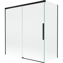 Mexen Rox dviejų plokščių dušo ekranas 2-skirtas 150 + 70 x 150 cm, skaidrus, juodas - 8C9-150-070-70-00