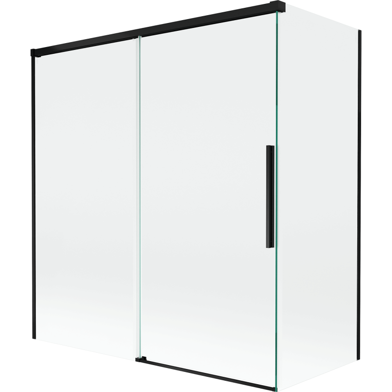 Mexen Rox dviejų plokščių dušo ekranas 2-skirtas 150 + 70 x 150 cm, skaidrus, juodas - 8C9-150-070-70-00