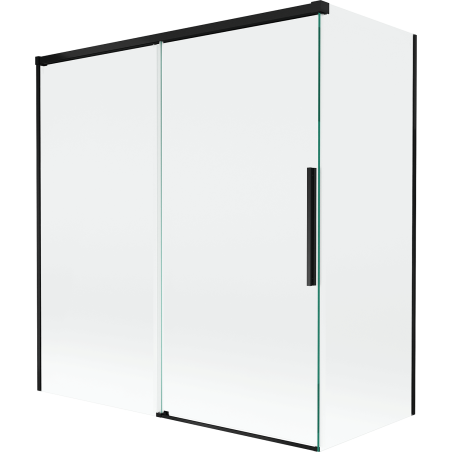 Mexen Rox dviejų plokščių dušo ekranas 2-skirtas 150 + 70 x 150 cm, skaidrus, juodas - 8C9-150-070-70-00