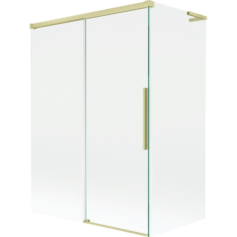 Mexen Rox L 2-varčių stumdomos vonios sienelės 120 + 70 x 150 cm, skaidrios, šlifuotas auksas - 8C9L-120-070-55-00