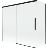 Mexen Rox dviejų dalių dušo siena, 170 + 70 x 150 cm, permatoma, juoda - 8C9-170-070-70-00