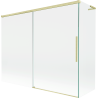 Mexen Rox L vonios sienelė su 2 dalimis, slenkama 190 + 80 x 150 cm, permatoma, šlifuotas auksas - 8C9L-190-080-55-00
