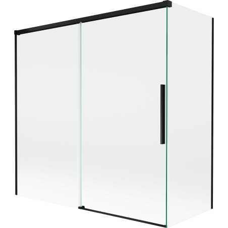 Mexen Rox stumdomas dušo ekranas su dviem durimis 160 + 80 x 150 cm, skaidrus, juodas - 8C9-160-080-70-00