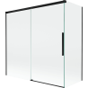 Mexen Rox stumdomas dušo ekranas su dviem durimis 160 + 80 x 150 cm, skaidrus, juodas - 8C9-160-080-70-00