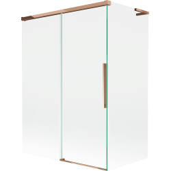 Mexen Rox L vonios ekranas 2-dalių slankiojančios durys 120 + 70 x 150 cm, skaidrus, rausvas auksas - 8C9L-120-070-60-00