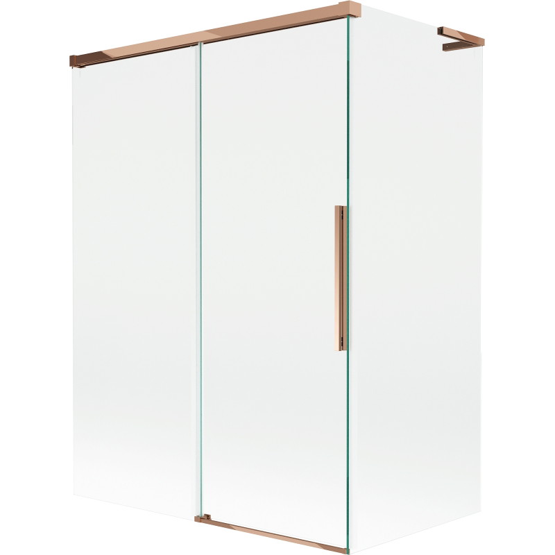 Mexen Rox L 2-dalių stumdomas vonios ekranas 120 + 70 x 150 cm, skaidrus, rožinis auksas - 8C9L-120-070-60-00