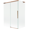 Mexen Rox L 2-dalių stumdomas vonios ekranas 120 + 70 x 150 cm, skaidrus, rožinis auksas - 8C9L-120-070-60-00