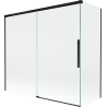 Mexen Rox dvigubas dviejų sparnų dušo ekranas, 170 + 80 x 150 cm, skaidrus, juodas - 8C9-170-080-70-00