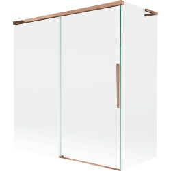 Mexen Rox L vonios ekrano 2-atlenkimai slankiojanti siena 150 + 70 x 150 cm, skaidrus, rožinis auksas - 8C9L-150-070-60-00