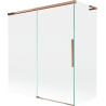 Mexen Rox L vonios sienelė, 2-jų dalių, slankiojanti, 150 + 70 x 150 cm, permatoma, rožinis auksas - 8C9L-150-070-60-00